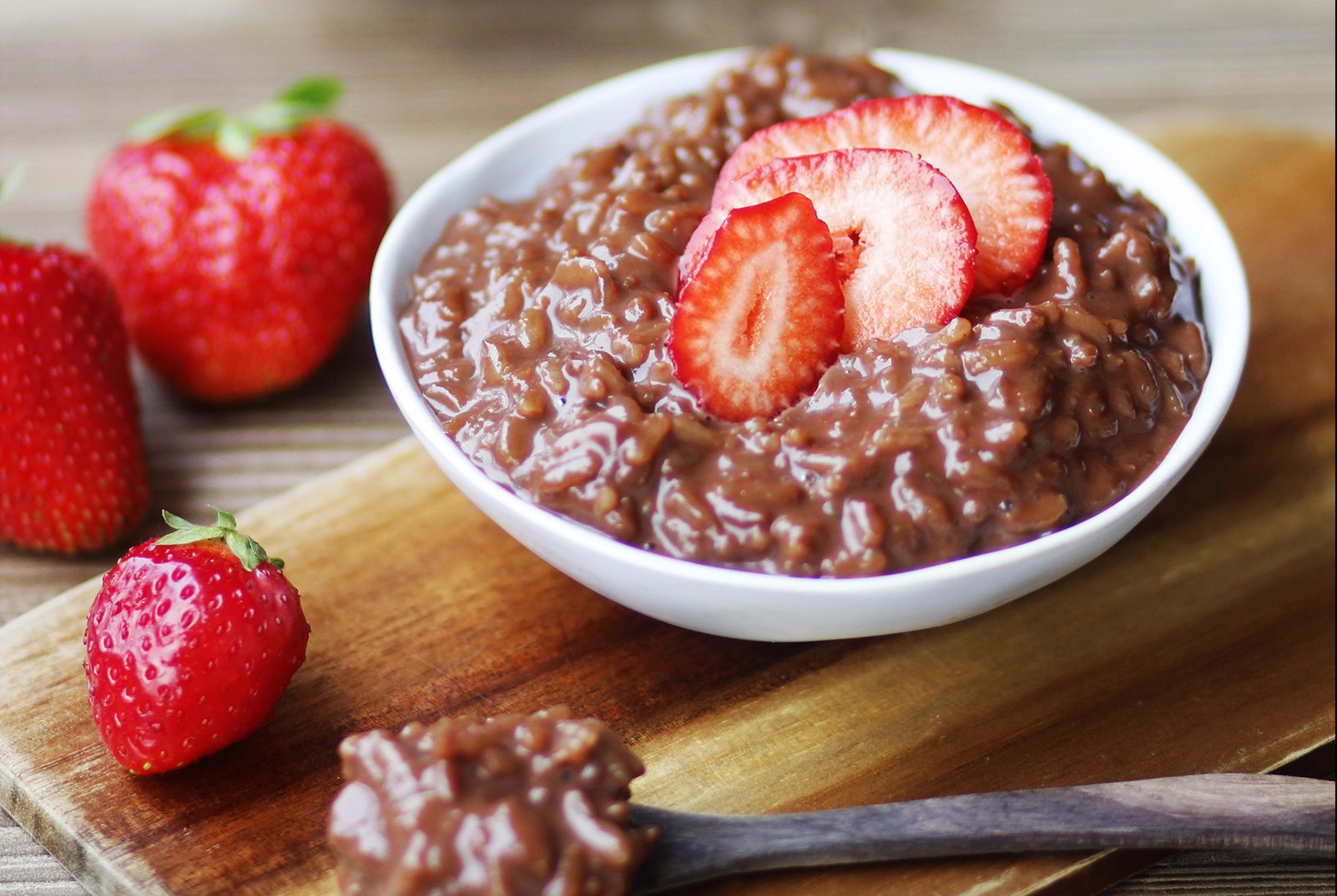 Chocolate Rice pudding with brown rice 10′