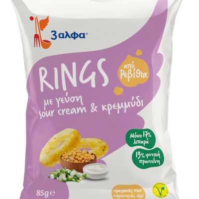 3αλφα Rings από Ρεβίθια με γεύση sour cream & κρεμμύδι