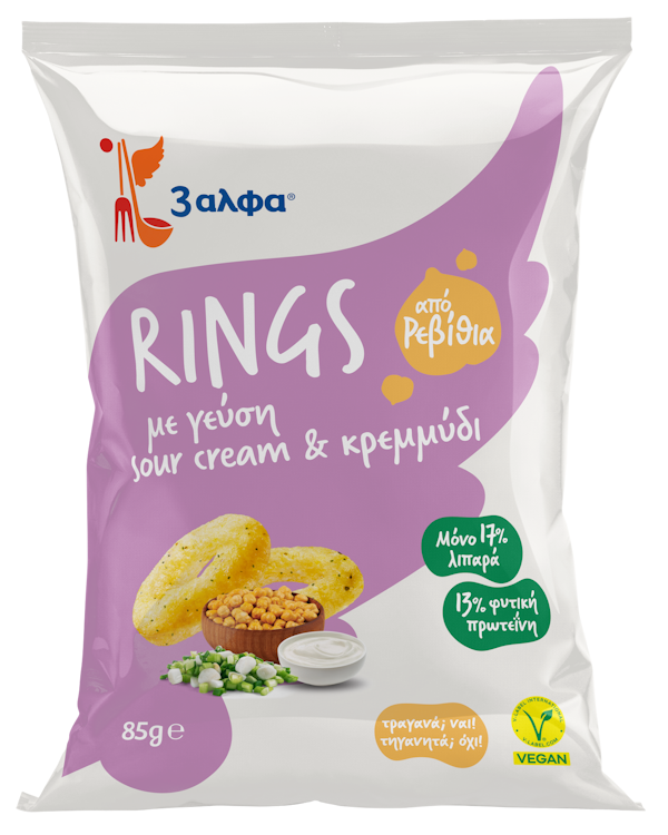 3αλφα Rings από Ρεβίθια με γεύση sour cream & κρεμμύδι